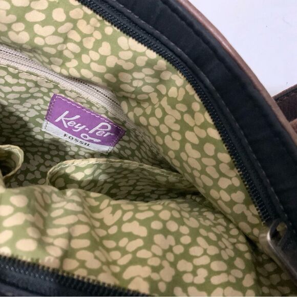 Fossil Keyper Bag Quilted Tote Bag Black Brown - Picture 7 of 13